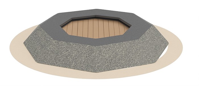 Уличный восьмиугольный батут в платформе TMS-BPO