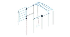 Воркаут комплекс TMS-V10 Комбинированный силовой тренажёр TMS-V10