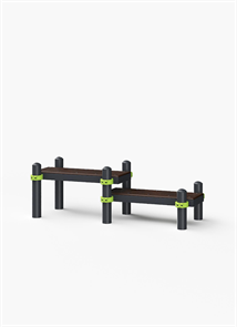 Скамья горизонтальная гимнастическая двойная для испытаний «Сгибание и разгибание рук в упоре» TMS-GTOА25.1