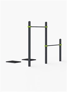 Перекладины разноуровневые с подставкой для ног «Подтягивание лежа на низкой перекладине» TMS-GTOА25.10